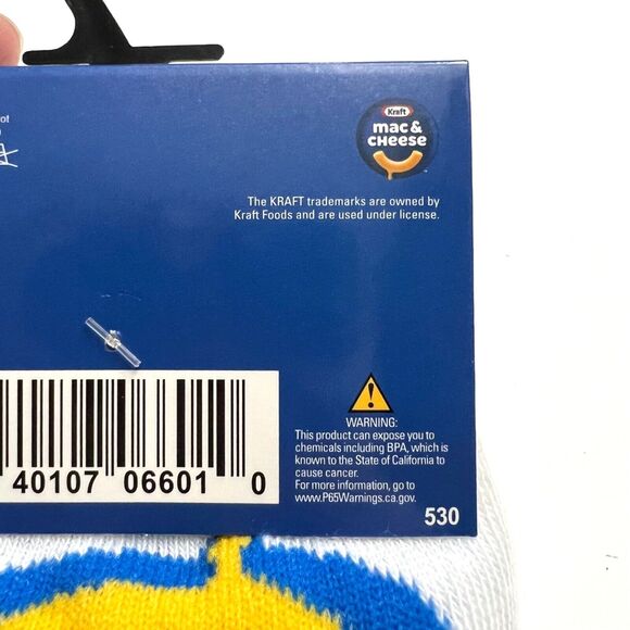 Odd Sox Unisex Kraft Mac and Cheese Novelty Crew Socks Retro Funny Blue Yellow - Picture 6 of 9